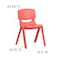 Flash Furniture Red Plastic Stackable School Chair with 13.25'' Seat Height, PK4 4-YU-YCX4-004-RED-GG - alternate 5